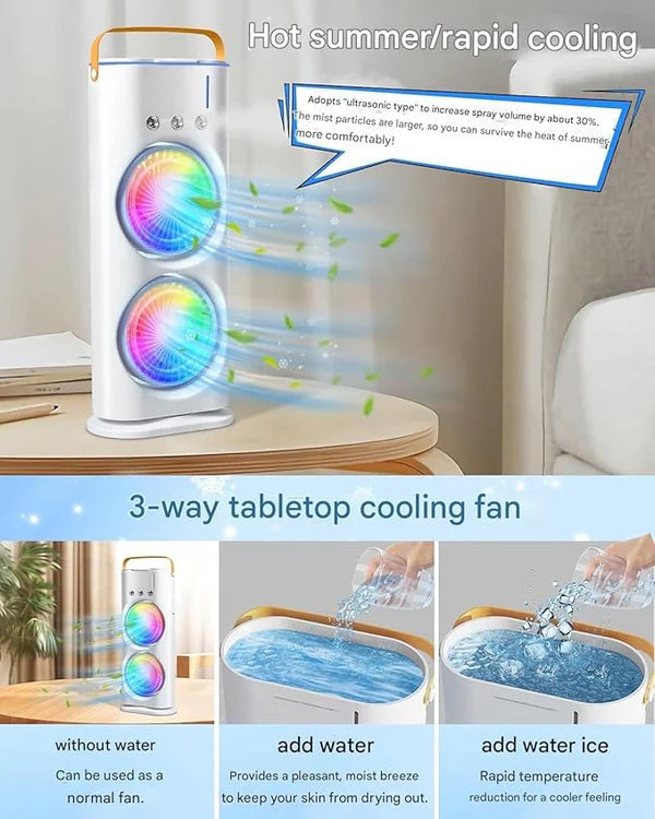 DUAL Fan Mini Cooler 4000mAh Double Ended Spray Fan ⭐⭐⭐⭐⭐(800 + REVIEWS)
