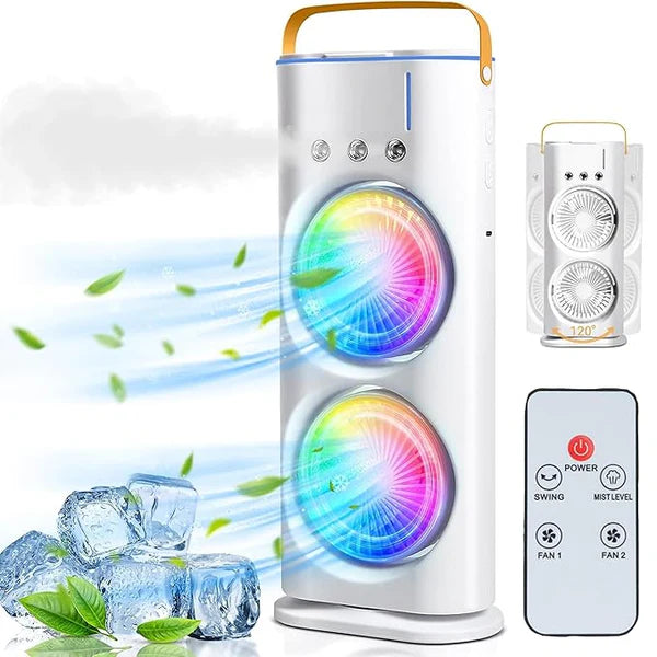 DUAL Fan Mini Cooler 4000mAh Double Ended Spray Fan ⭐⭐⭐⭐⭐(800 + REVIEWS)