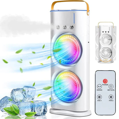 DUAL Fan Mini Cooler 4000mAh Double Ended Spray Fan ⭐⭐⭐⭐⭐(800 + REVIEWS)